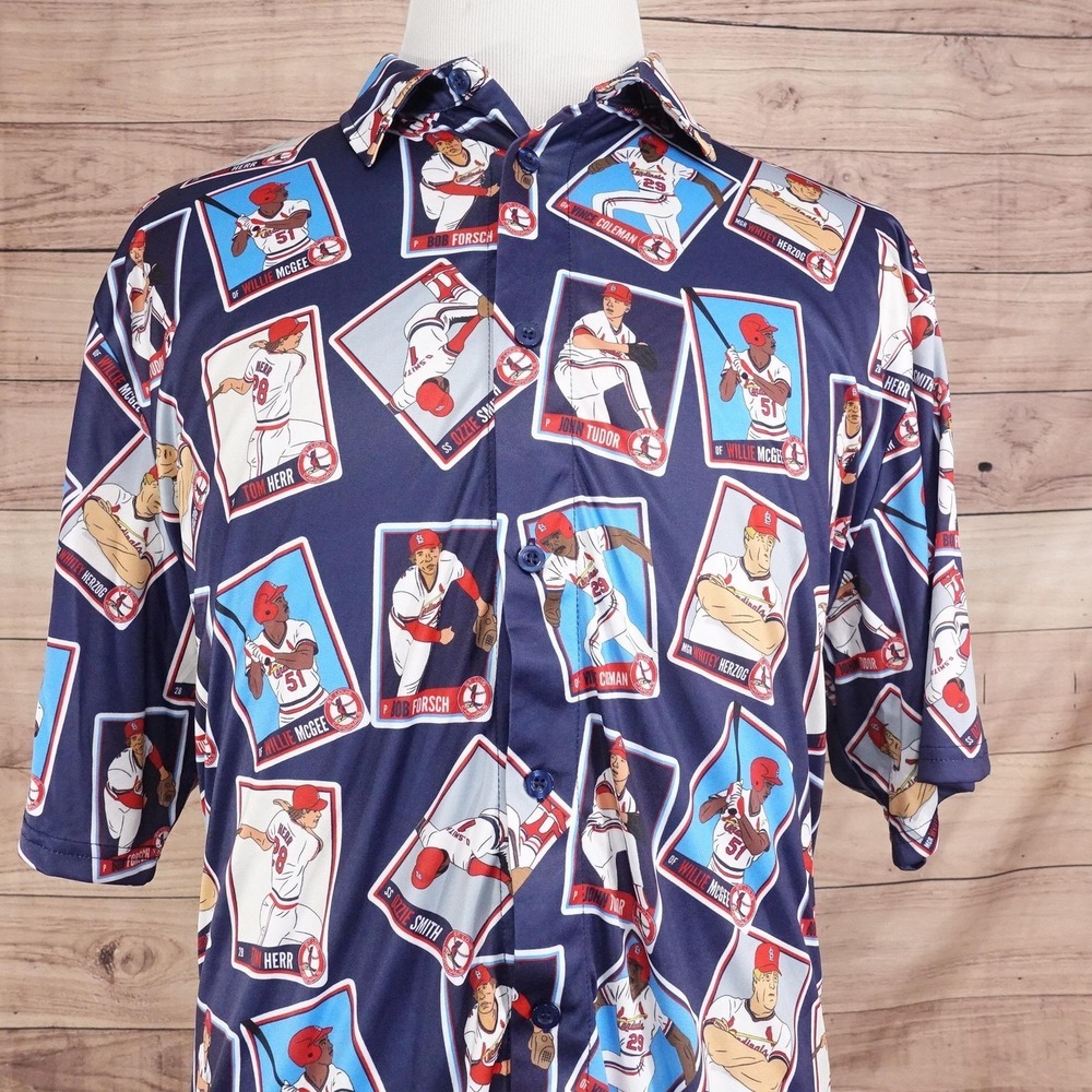 St. Louis Cardinals Hawaiian Shirt Mens XL Blue Baseball SGA Stadium Giveaway